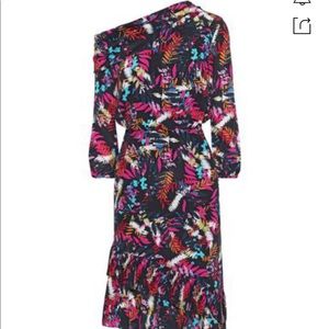 Saloni Lexie Silk Off-Shoulder Dress - size 0